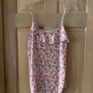 J Crew Factory Floral Spaghetti Strap Top